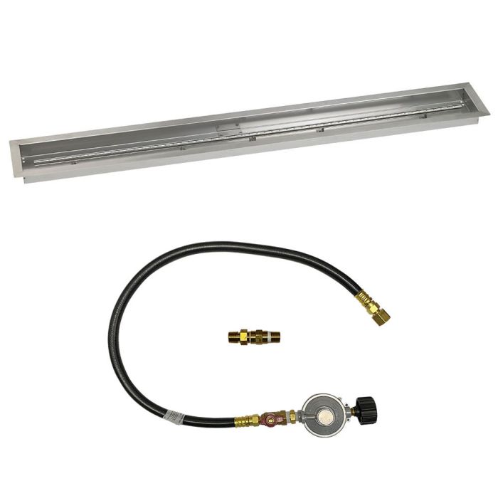 American Fire Products Linear Stainless Steel Drop-In Fire Pit Pan with Match Light Kit