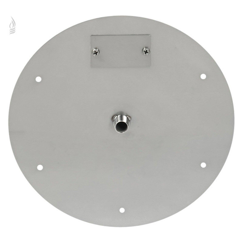 American Fire Products 18" Round Stainless Steel Flat Fire Pit Pan with 1/2" Threaded Nipple