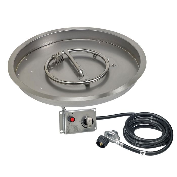 American Fire Products 25" Round Stainless Steel Drop-In CSA Certified Fire Pit Pan Kit