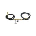 American Fire Products 36" Square Stainless Steel Drop-In Fire Pit Pan - 18" Ring - Spark Ignition - Natural Gas