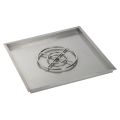 American Fire Products 36" Square Stainless Steel Drop-In Fire Pit Pan - 18" Ring - Spark Ignition - Natural Gas