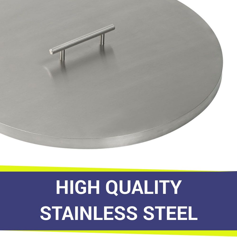 American Fire Products Round Stainless Steel Drop-In Fire Pit Pan Cover