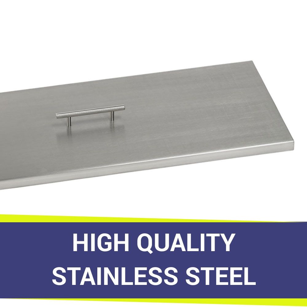 American Fire Products Rectangular Stainless Steel Drop-In Fire Pit Pan Cover