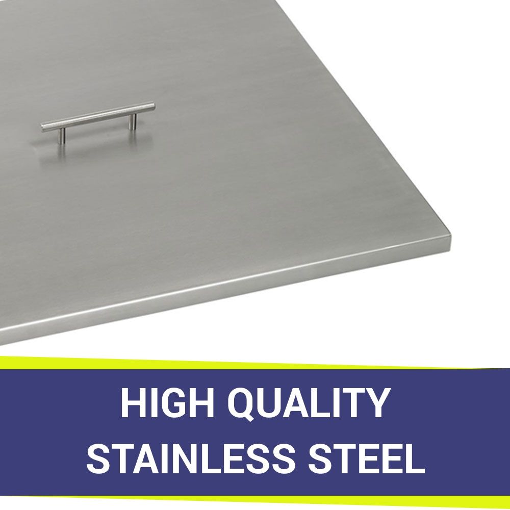 American Fire Products Square Stainless Steel Drop-In Fire Pit Pan Cover