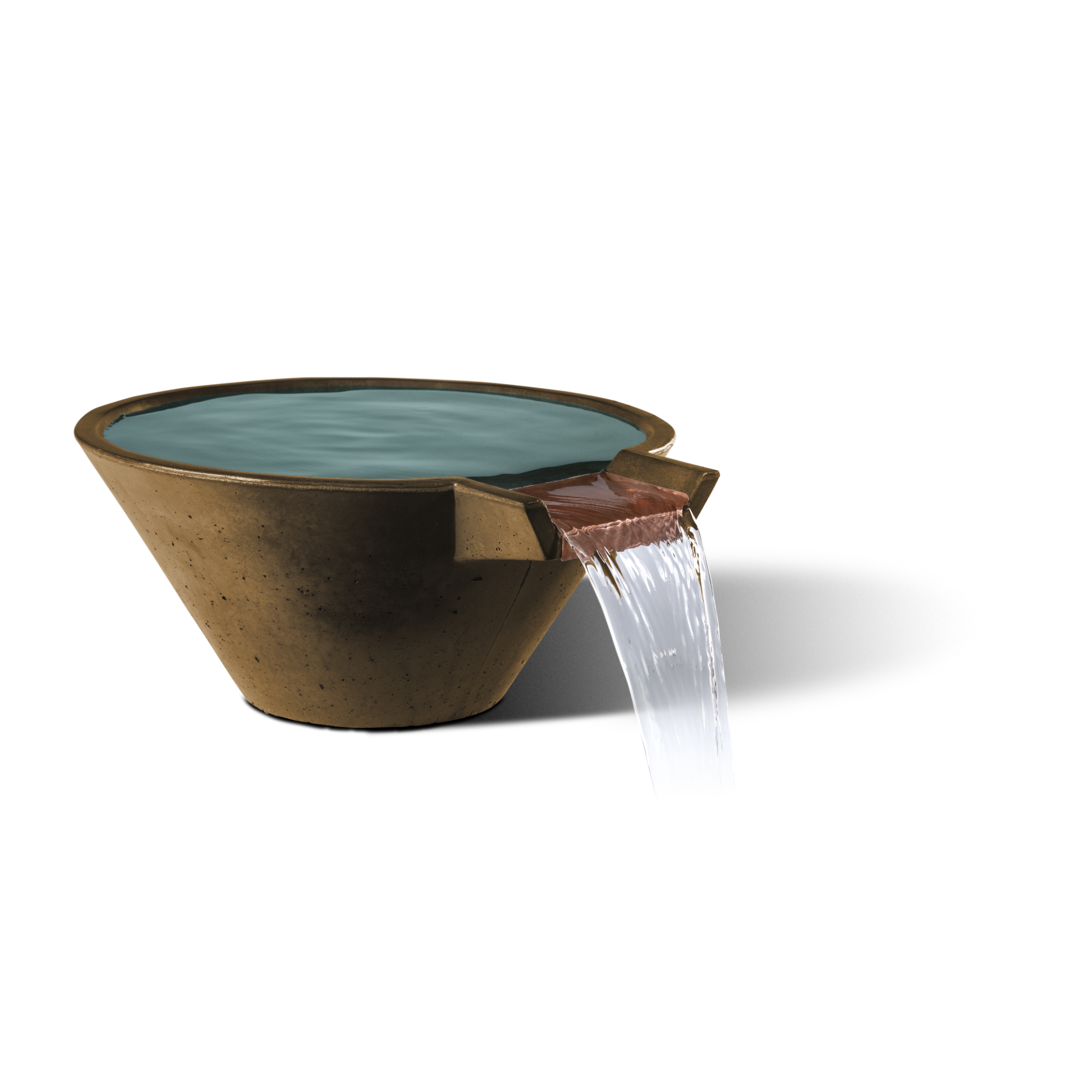 Slick Rock Cascade Conical Water Bowl - Copper Spillway