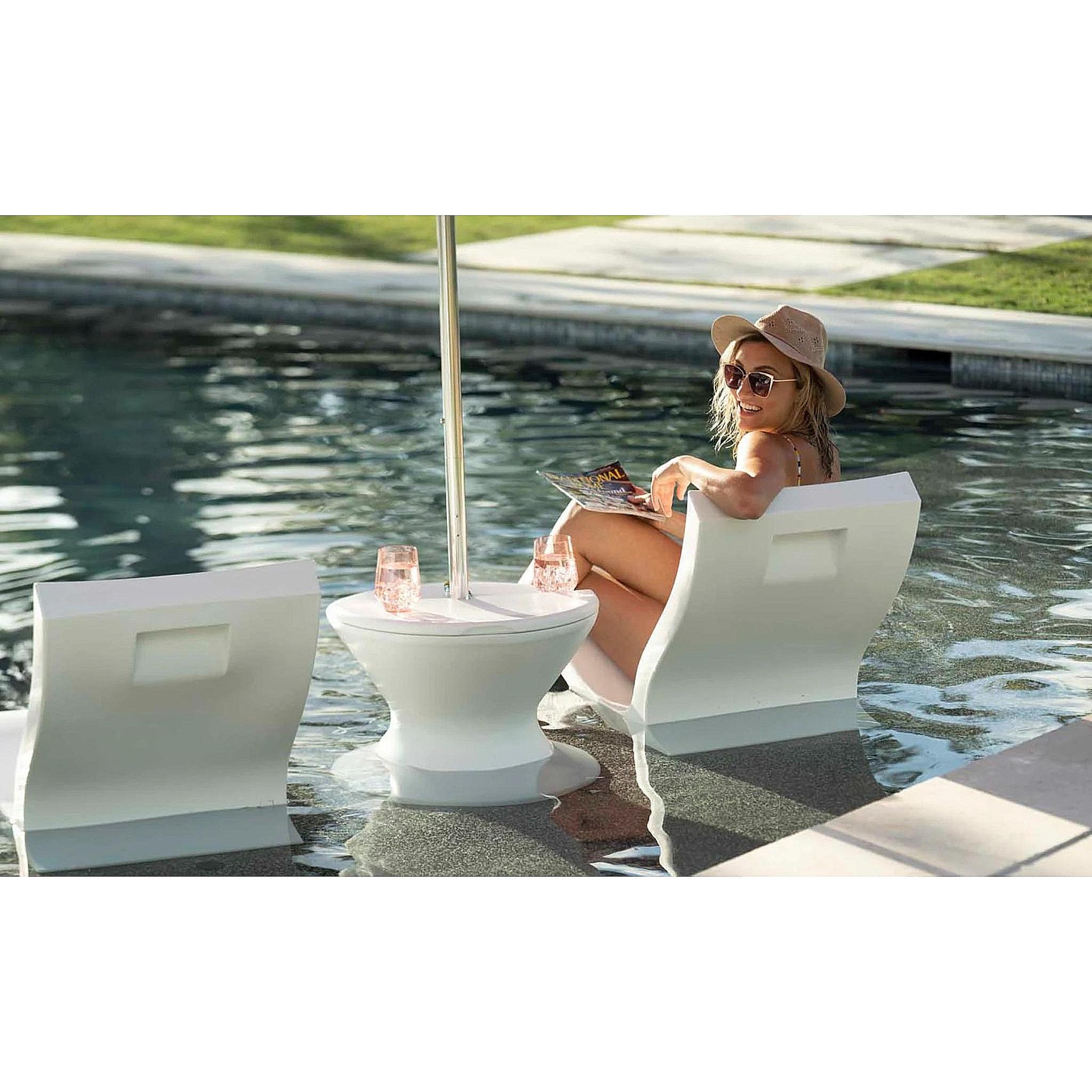 Signature Lowback Chair and Side Table In-Pool Set