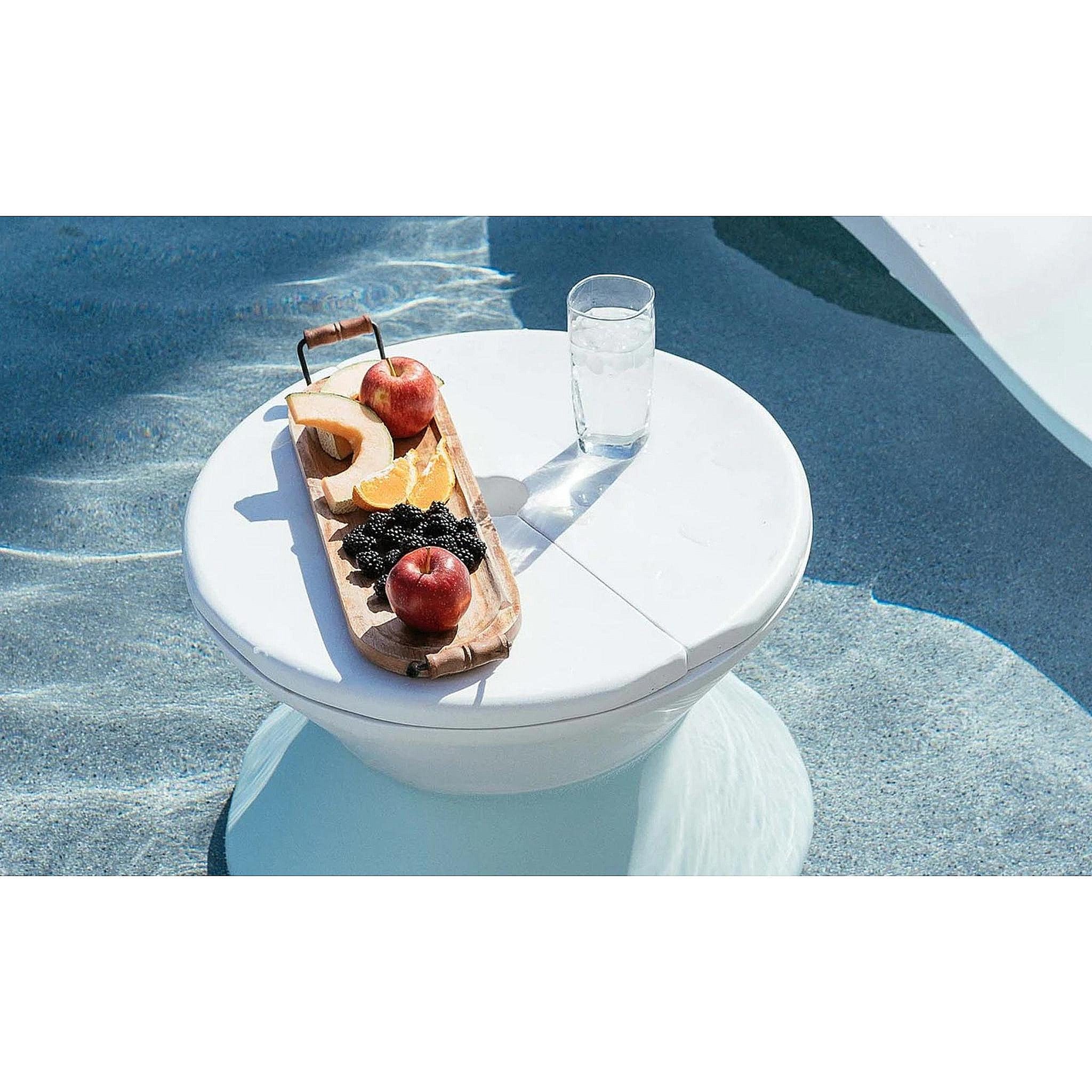 Signature Tall Ice Bin Side Table Lid with Umbrella Hole