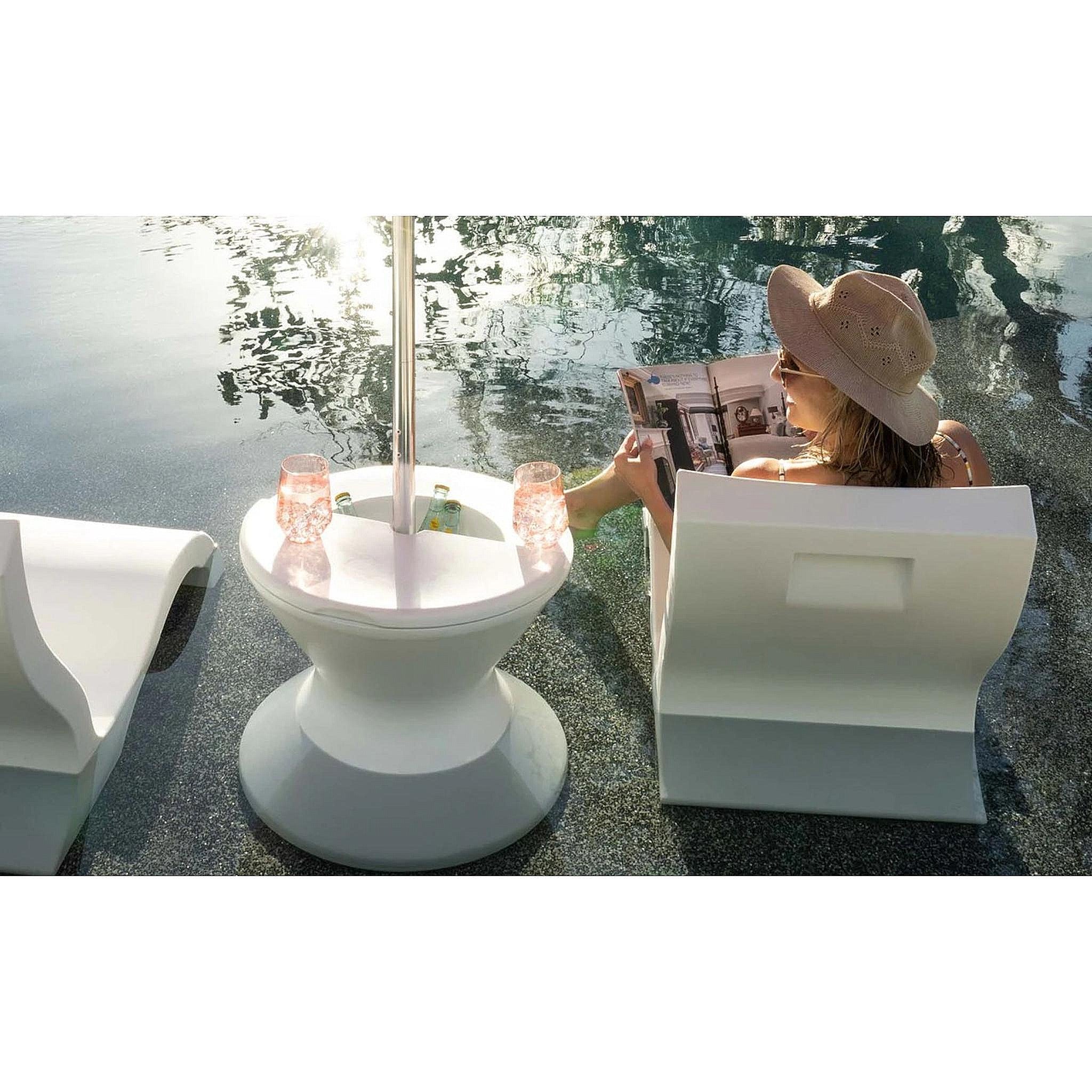 Signature Tall Ice Bin Side Table Lid with Umbrella Hole
